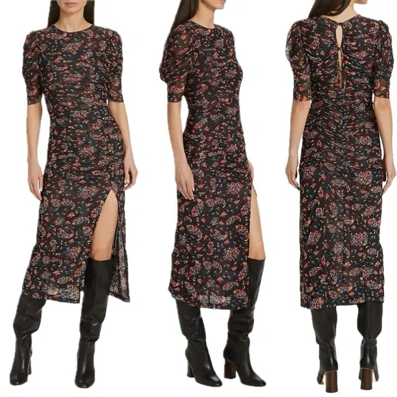 Free People | Briella Ruched Printed Midi Dress NWT - Picture 6 of 15